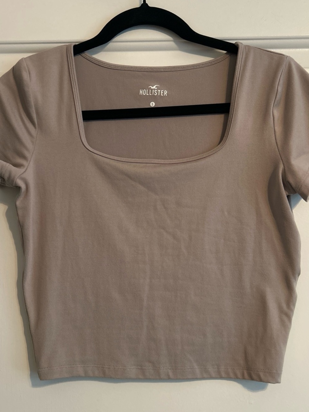Hollister Taupe Square Neck Crop Top